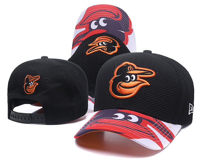 Orioles Fresh Logo Black Peaked Adjustable Hat TX