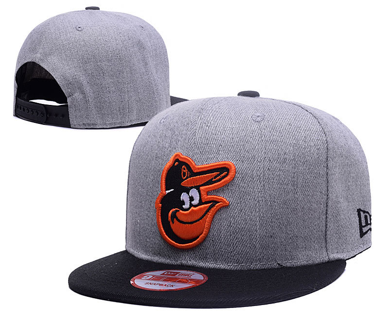 Orioles Team Logo Gray Black Adjustable Hat LH
