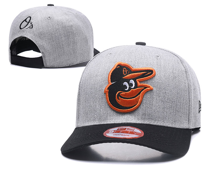 Orioles Team Logo Gray Peaked Adjustable Hat TX