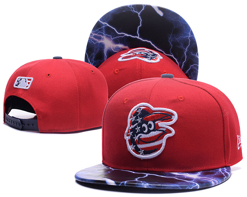 Orioles USA Flag Logo Red Adjustable Hat LH