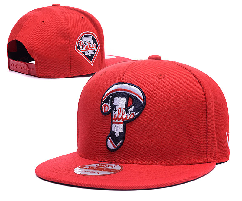 Phillies Team Logo Red Adjustable Hat LH - Click Image to Close