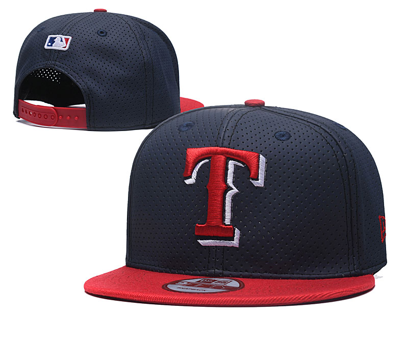 Rangers Team Logo Black Adjustable Hat TX