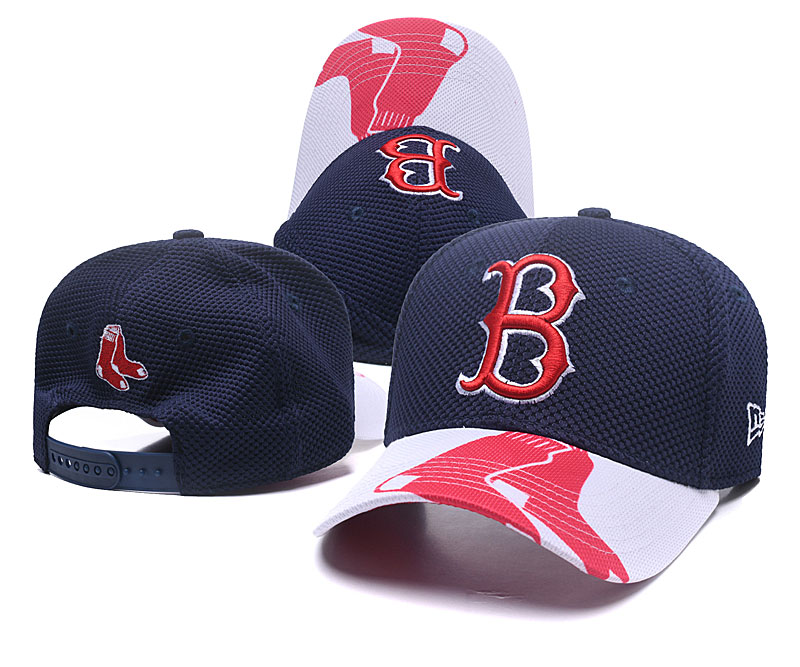 Red Sox Fresh Logo Navy White Peaked Adjustable Hat TX