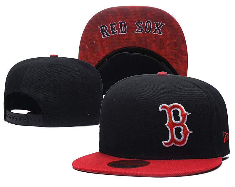 Red Sox Team Logo Black Adjustable Hat LH