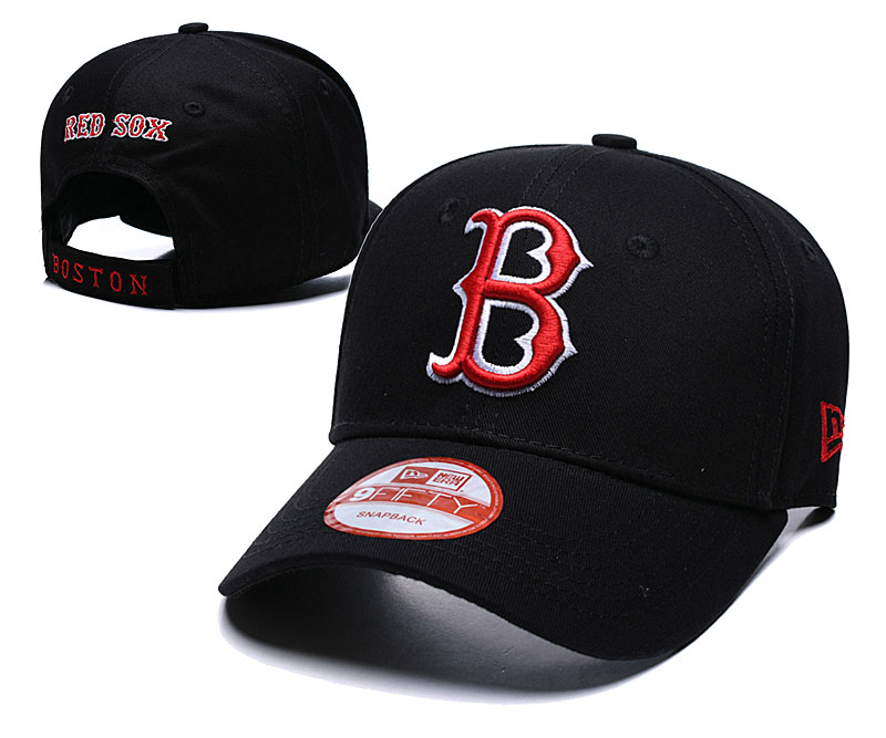 Red Sox Team Logo Black Peaked Adjustable Hat TX