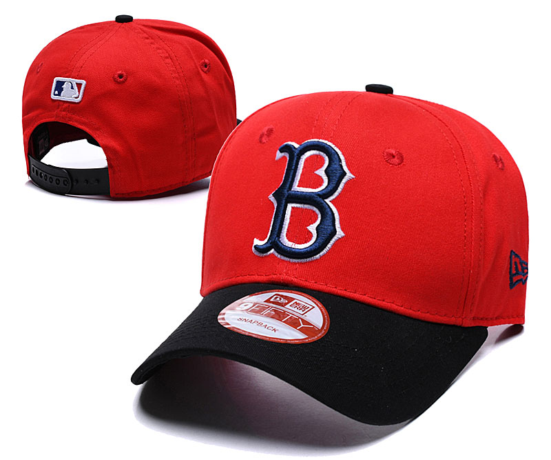 Red Sox Team Logo Red Navy Peaked Adjustable Hat TX