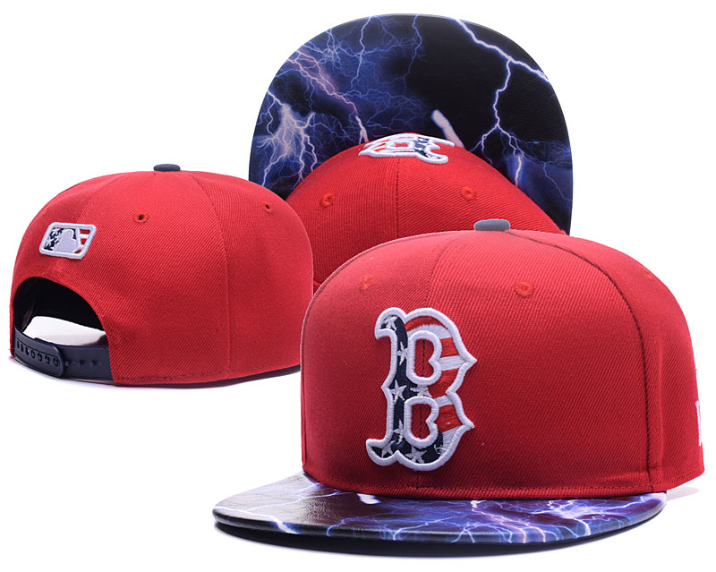 Red Sox USA Flag Logo Red Adjustable Hat LH