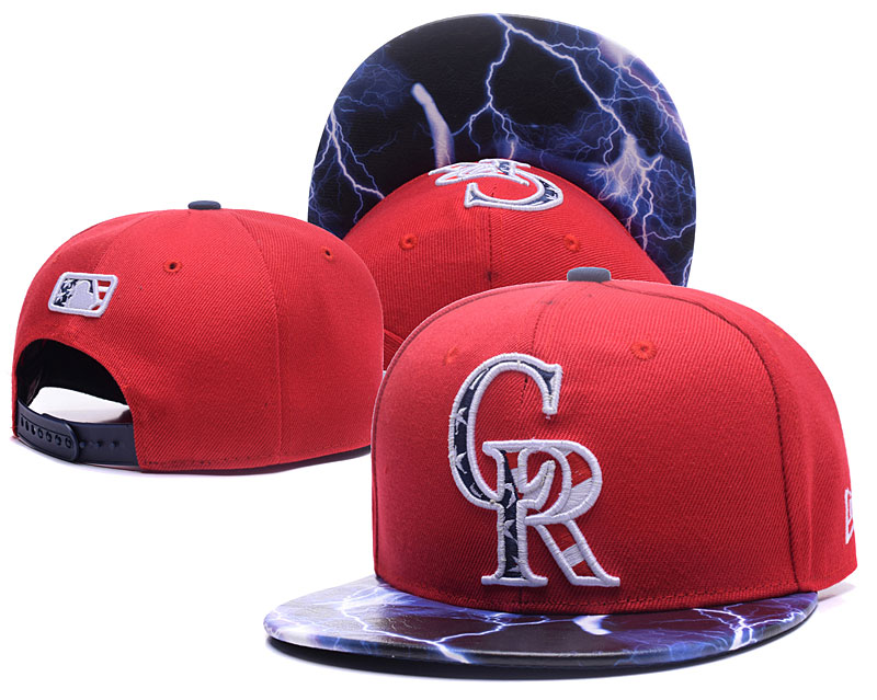 Rockies USA Flag Logo Red Adjustable Hat LH - Click Image to Close