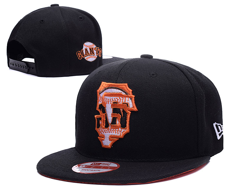 San Francisco Giants Team Logo All Black Adjustable Hat LH - Click Image to Close