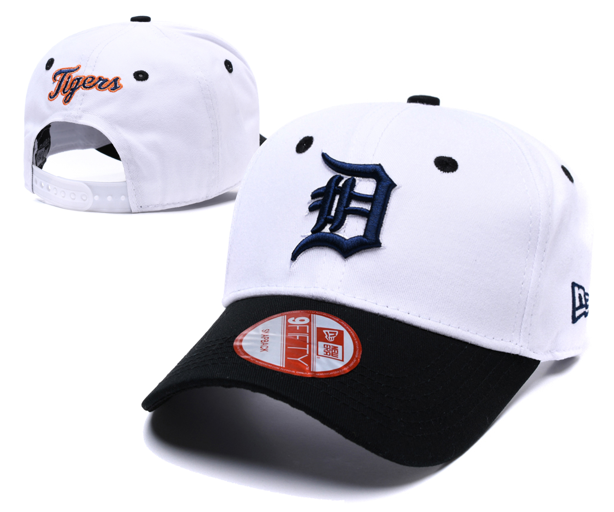 Tigers Fresh Logo White Black Peaked Adjustable Hat TX