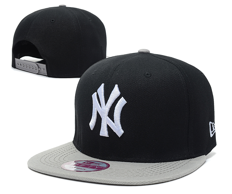 Yankees Fresh Logo Black Gray Adjustable Hat SG