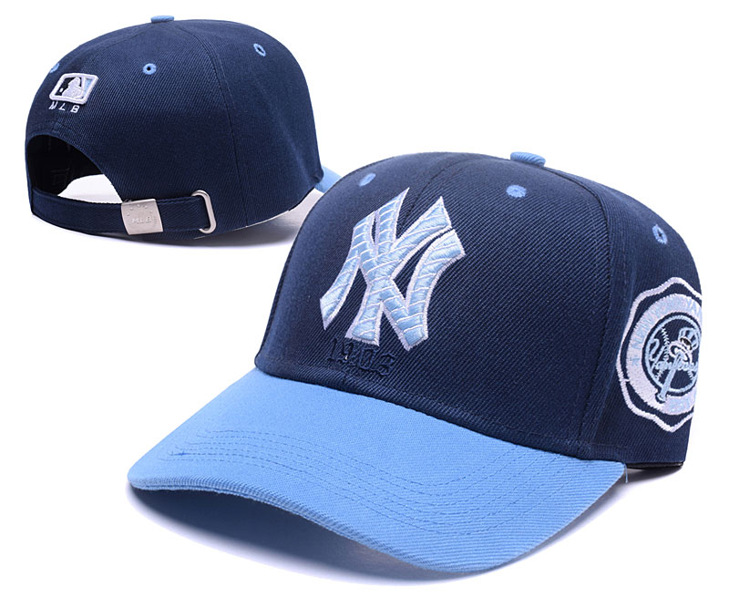 Yankees Fresh Logo Navy Blue Peaked Adjustable Hat TX