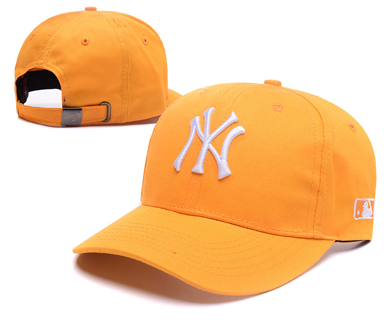 Yankees Fresh Logo Yellow Peaked Adjustable Hat TX