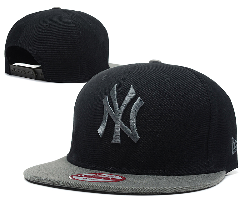 Yankees Team Logo Black Gray Adjustable Hat SG