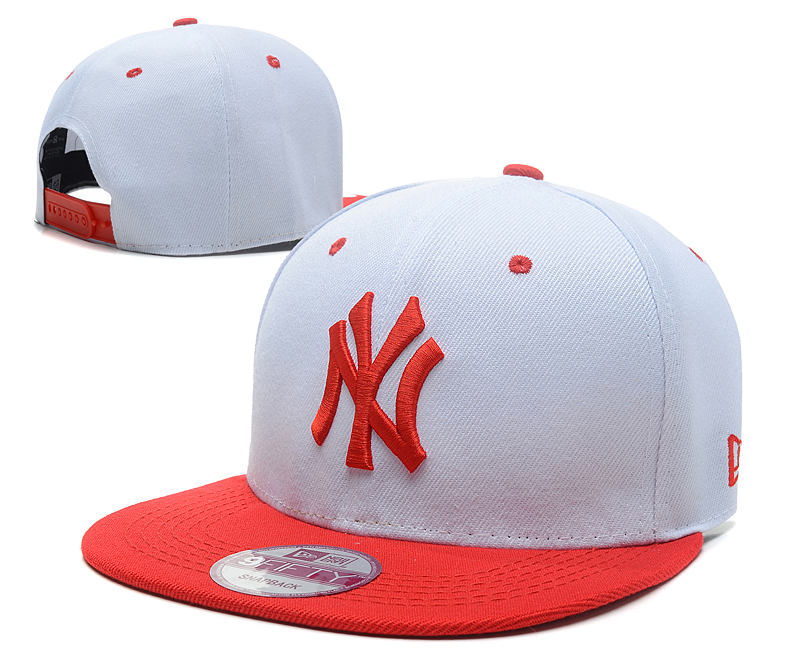 Yankees Team Logo White Orange Adjustable Hat SG