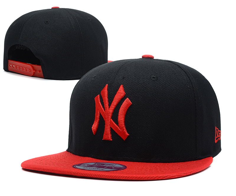 Yankees Team Red Logo Black Adjustable Hat SG