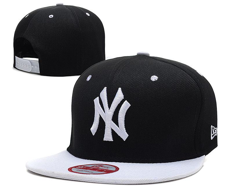 Yankees Team White Logo Black White Adjustable Hat SG