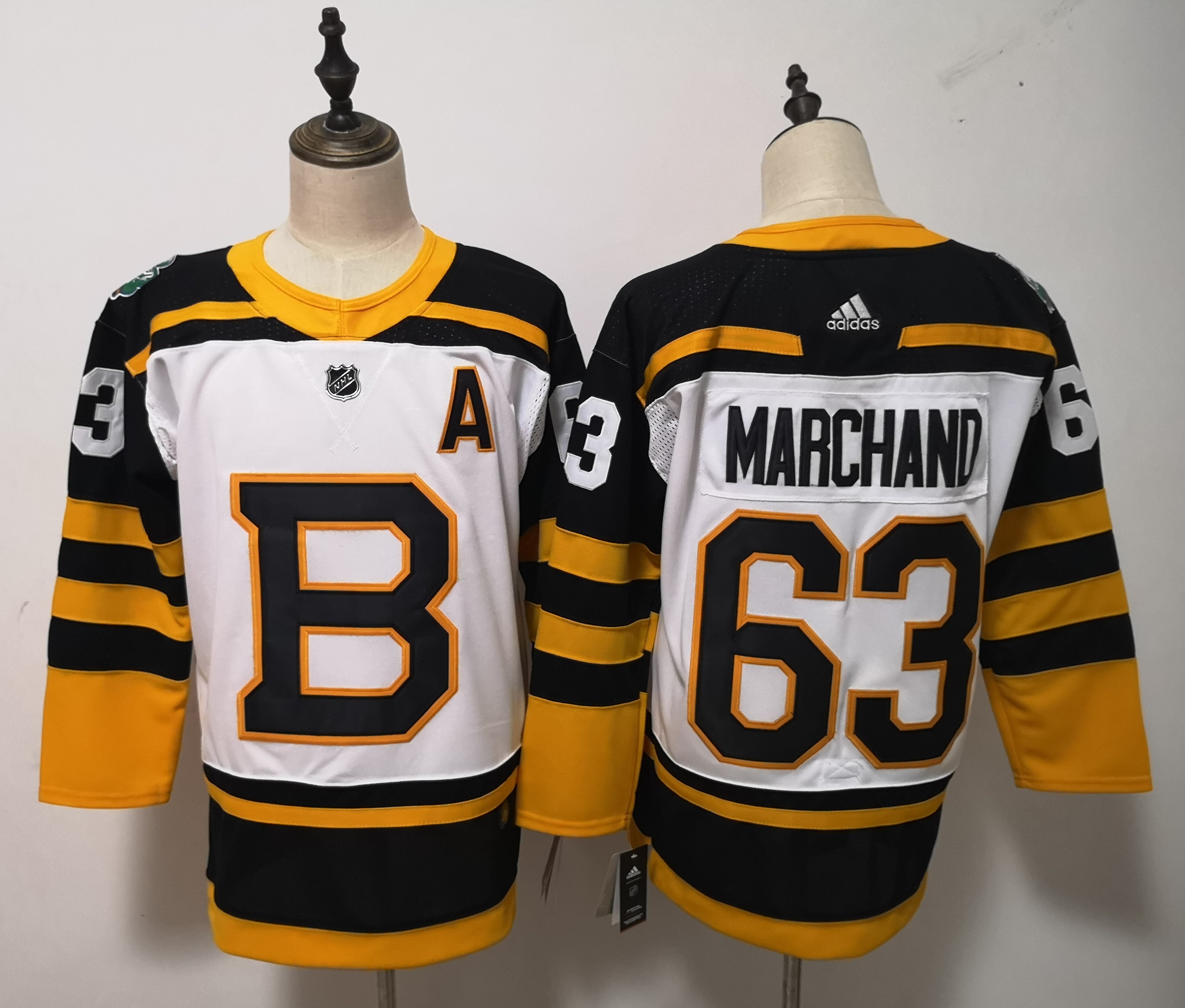 Bruins 63 Brad Marchand White 2019 Winter Classic Adidas Jersey - Click Image to Close