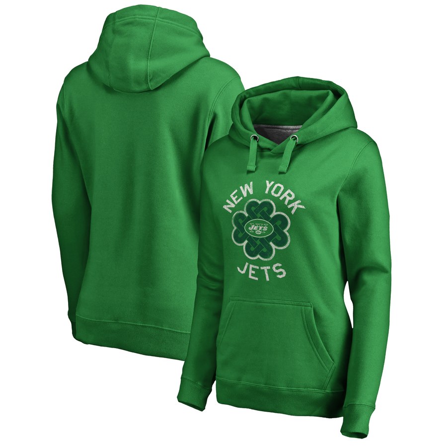 New York Jets NFL Pro Line by Fanatics Branded Women's St. Patrick's Day Luck Tradition Pullover Hoodie Kelly Green