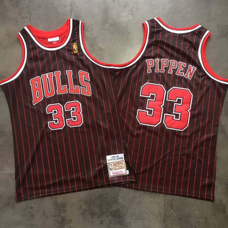 Bulls 33 Scottie Pippen Black 1995-96 Hardwood Classics Jersey