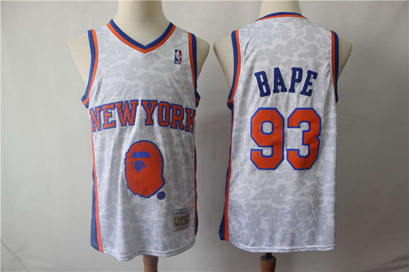 Knicks 93 Bape Gray 1998-99 Hardwood Classics Jersey