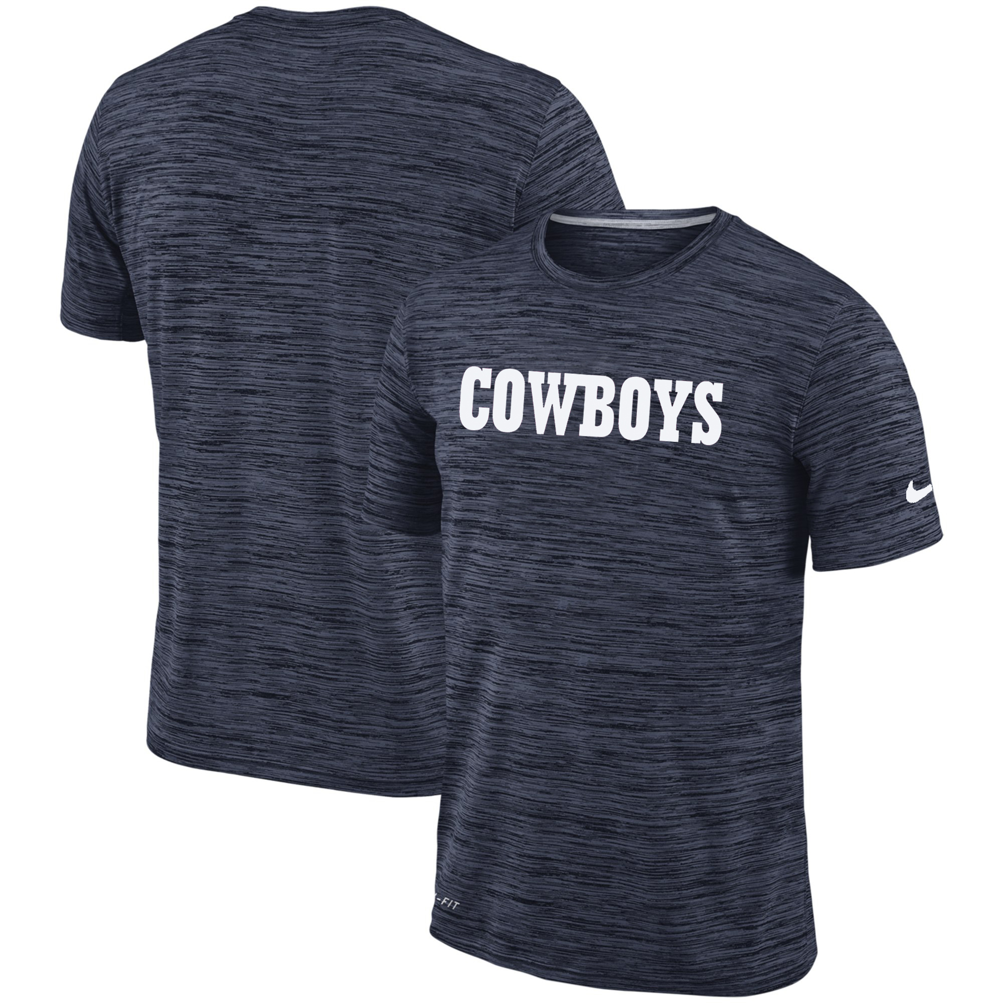 Men's Dallas Cowboys Nike Navy Velocity Performance T-Shirt - Click Image to Close