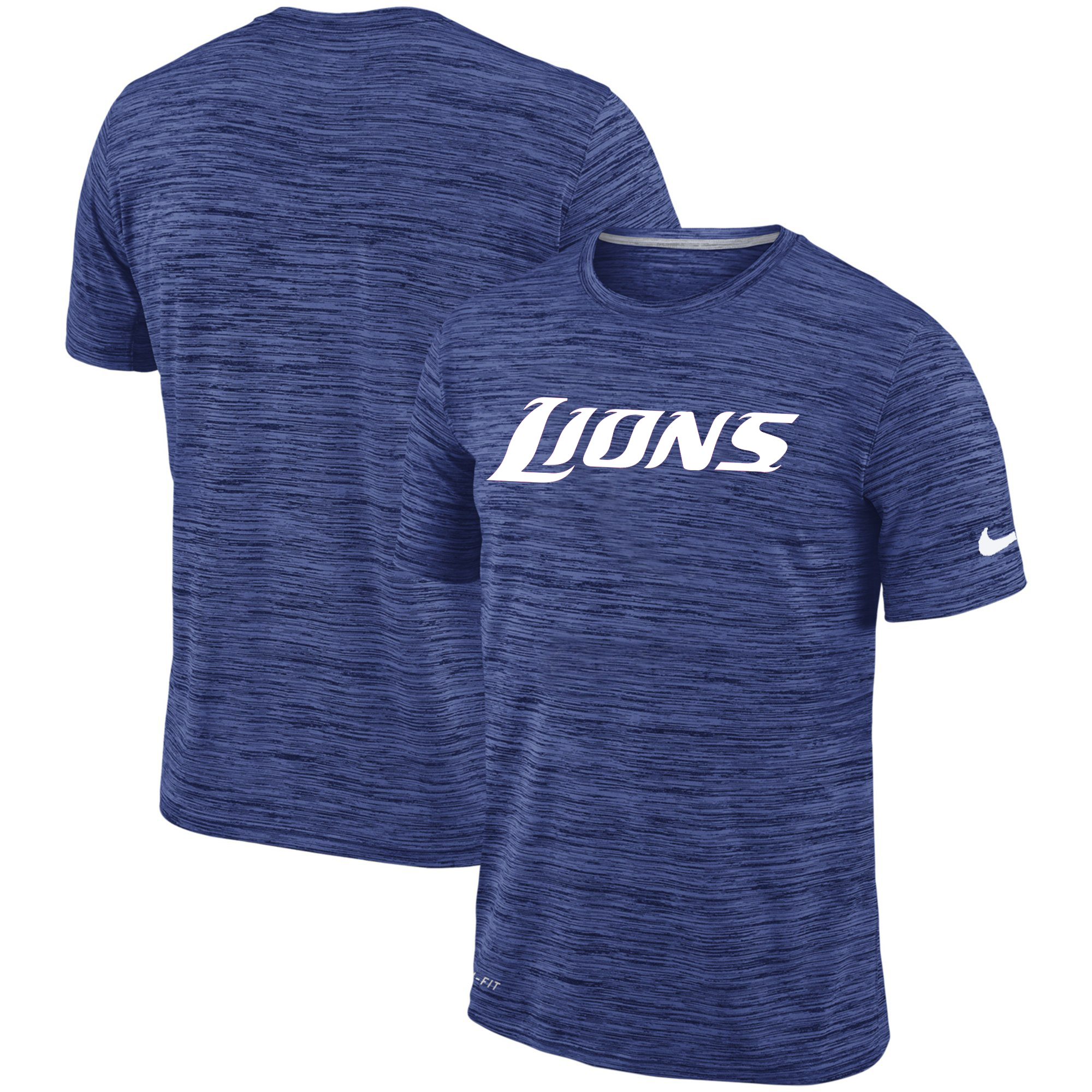Men's Detroit Lions Nike Royal Velocity Performance T-Shirt - Click Image to Close