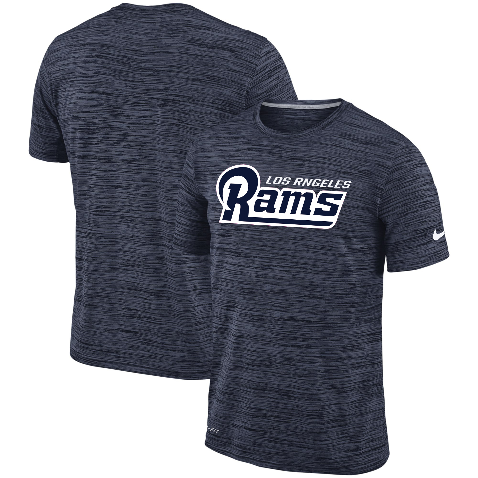 Men's Los Angeles Rams Nike Navy Velocity Performance T-Shirt - Click Image to Close