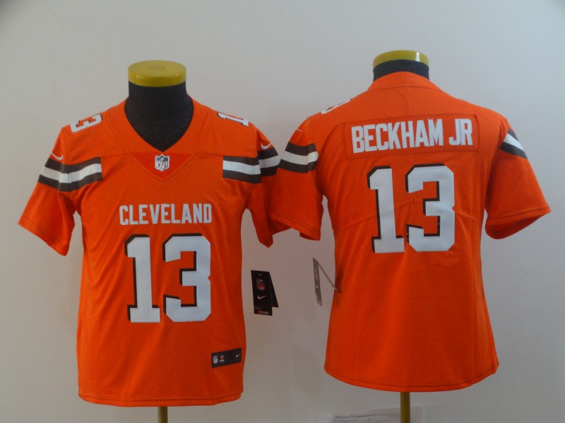 Nike Browns 13 Odell Beckham Jr Orange Youth Vapor Untouchable Limited Jersey - Click Image to Close