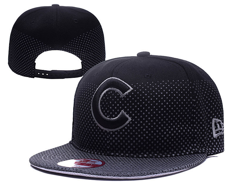 Cubs Fresh Logo Black Adjustable Hat YD