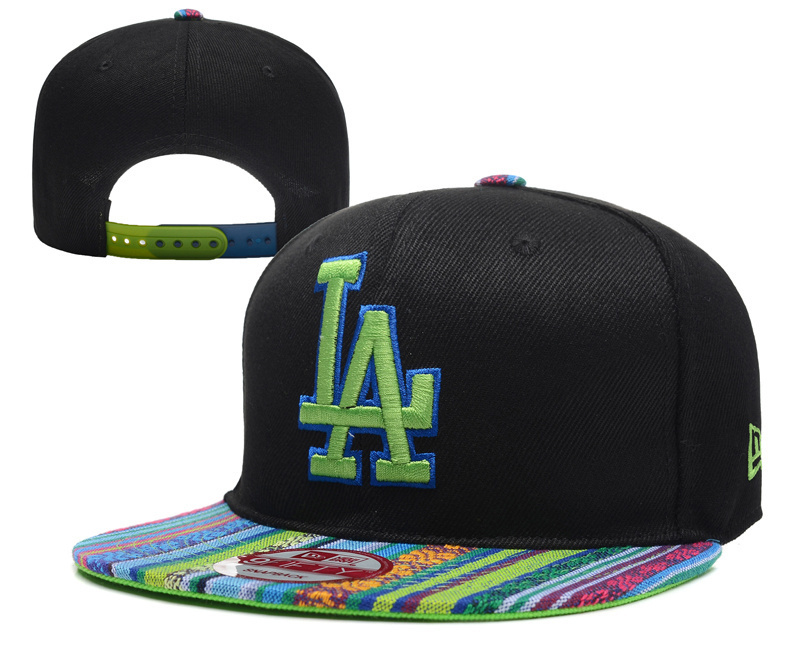 Dodgers Team Logo Black Green Adjustable Hat YD