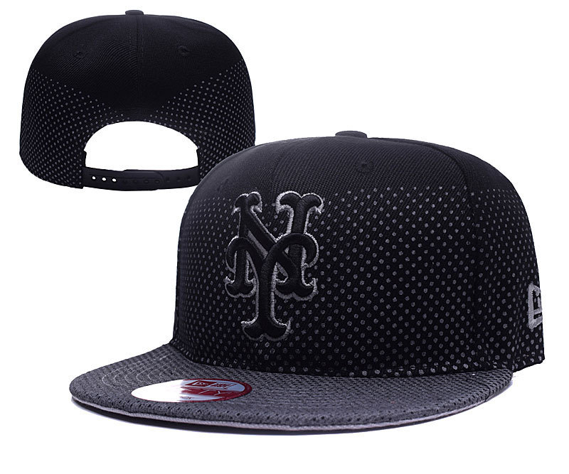 Mets Team Logo Black Adjustable Hat YD
