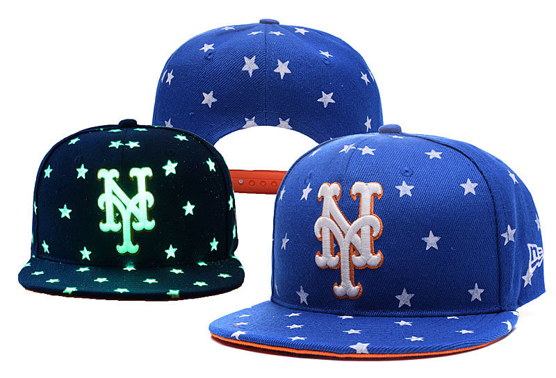 Mets Team Logo Blue With the Star Luminous Adjustable Hat YD