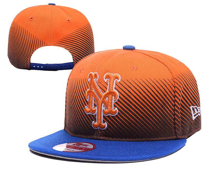 Mets Team Logo Orange Navy Adjustable Hat YD