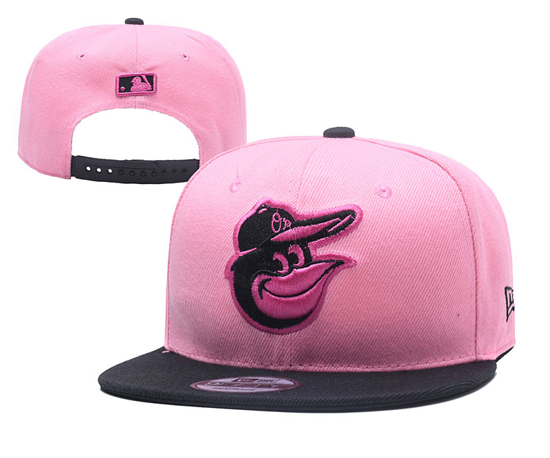 Orioles Fresh Logo Pink Black Hat Adjustable Hat YD