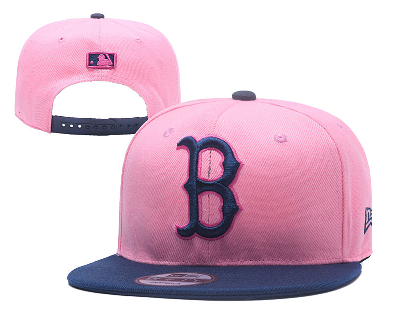 Red Sox Fresh Logo Pink Navy Adjustable Hat YD