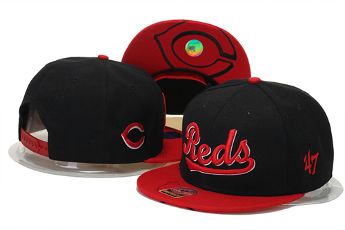 Reds Fresh Logo Black Red Adjustable Hat GS