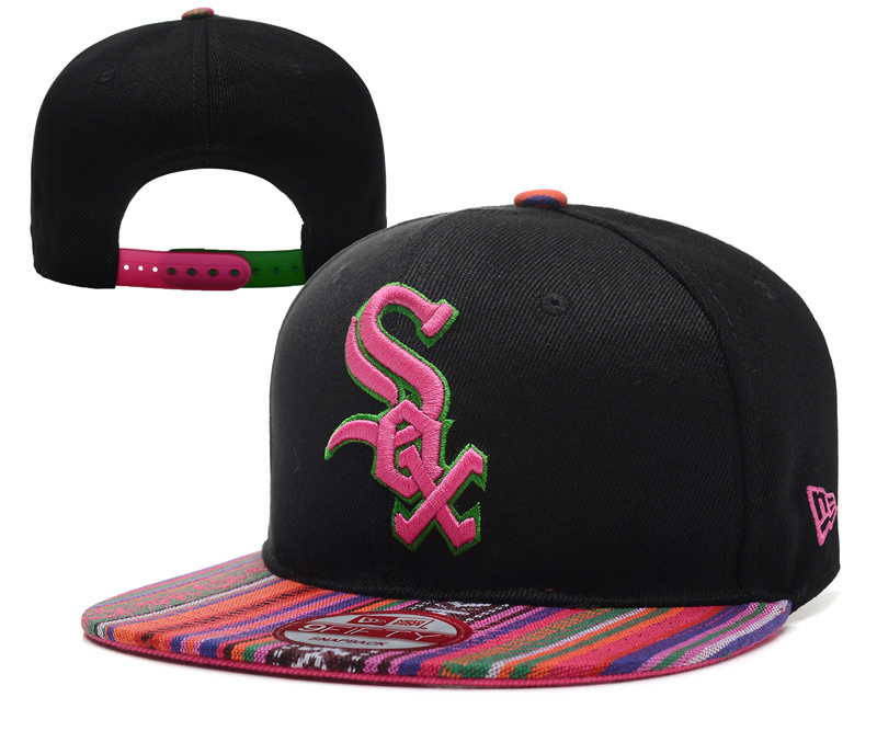 White Sox Team Logo Black Hat Adjustable Hat YD