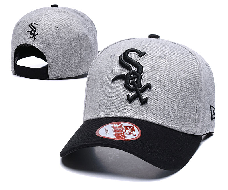 White Sox Team Logo Gray Peaked Adjustable Hat TX