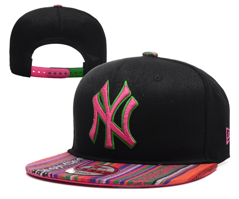 Yankees Fresh Logo Black Colorful Adjustable Hat YD