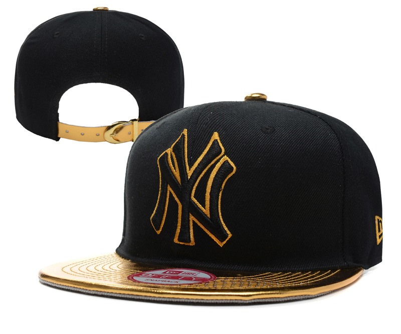 Yankees Fresh Logo Black Yellow Adjustable Hat YD