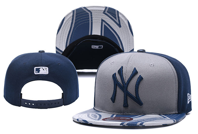 Yankees Fresh Logo Gray Navy Adjustable Hat YD