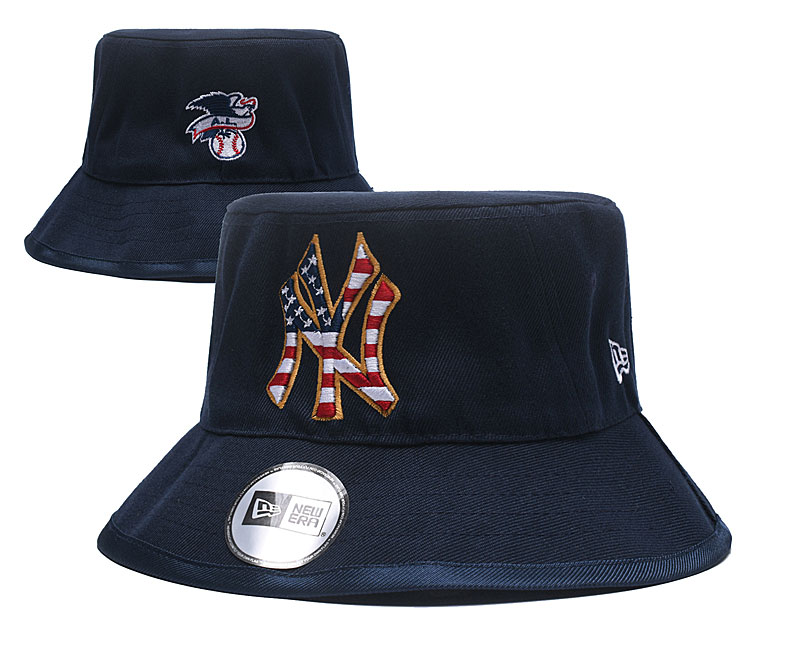Yankees Fresh Logo Navy USA Flag Wide Brim Adjustable Hat YD