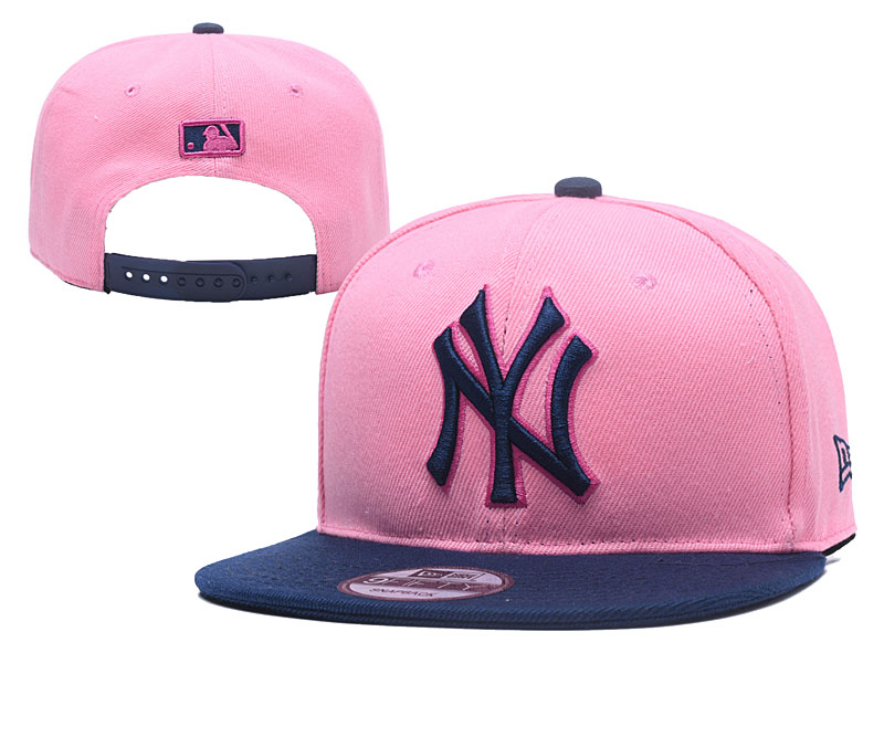 Yankees Fresh Logo Pink Navy Colorful Adjustable Hat YD