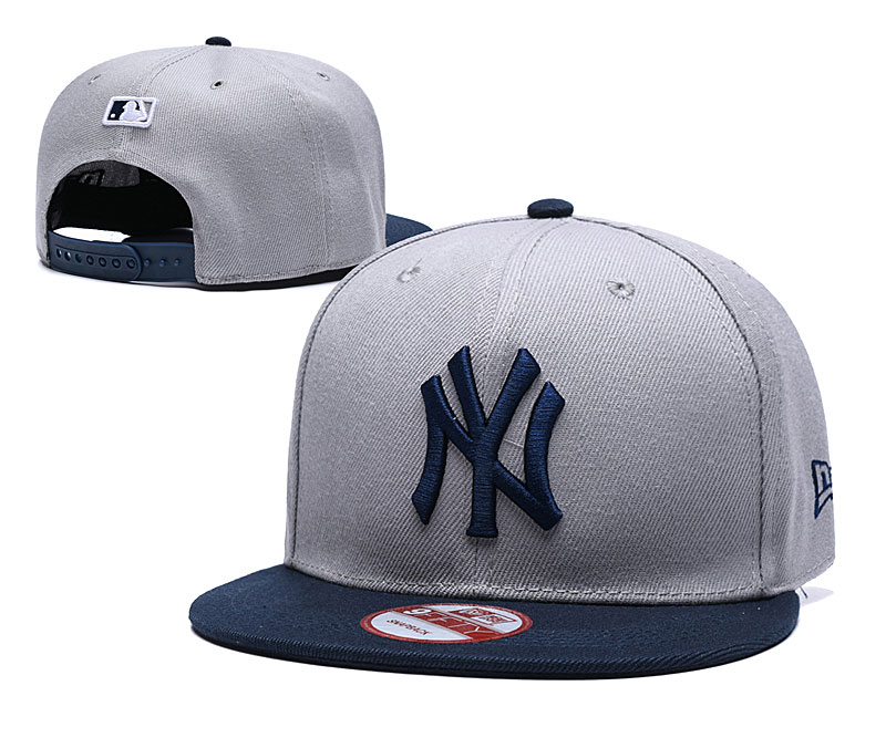 Yankees Team Logo Gray Adjustable Hat TX
