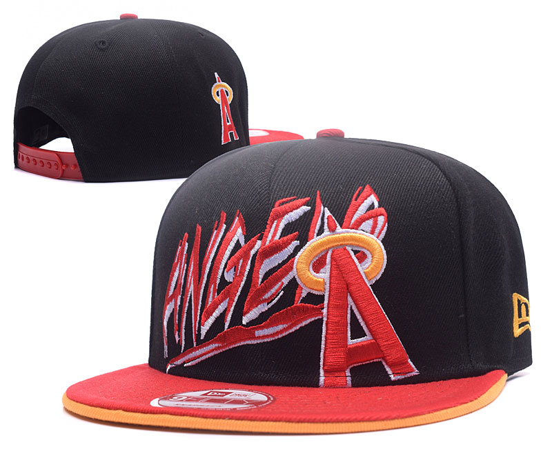Angels Team Big Logo Black Red Adjustable Hat GS