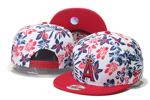 Angels Team Logo Red With Flower Adjustable Hat GS