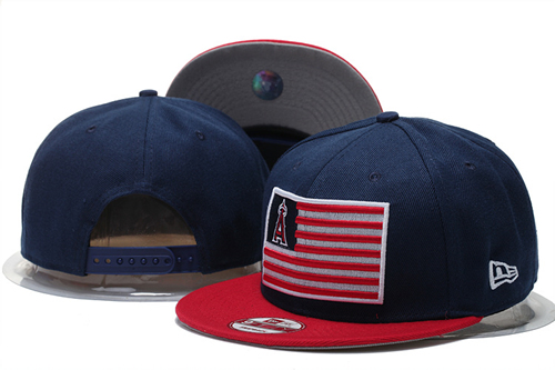 Angels Team Logo USA Flag Navy Adjustable Hat GS - Click Image to Close