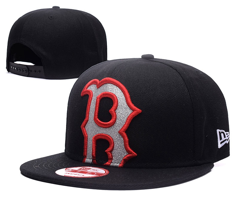 Red Sox Team Big Logo Black Adjustable Hat GS