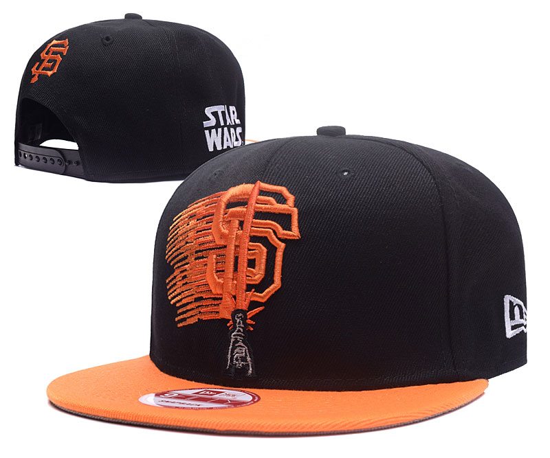 San Francisco Giants Fresh Logo Black Orange Adjustable Hat GS